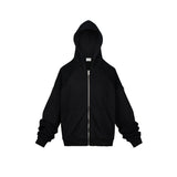 MIJKO Men's Jacket Splicing Zip Cardigan Loose Hooded Sweater