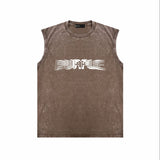 Purple Brand Distressed Tank T Shirts Distressed Sleeveless T-shirt Vest