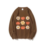 Flowers And Pumpkins Sweatshirt Pumpkin Fall Tee Cozy Autumn