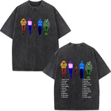 Rapper Chris Brown Big Face Graphic Vintage Washed T-Shirts