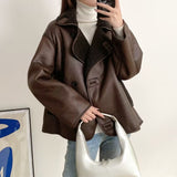 Women Cotton Coat Fashion Loose Jacket Leather