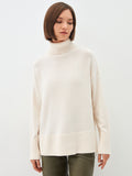 Women Work Business Casual Sweats Knitted High Collar Loose Sweater