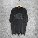 Purple Brand Distressed T Shirts Short Sleeve