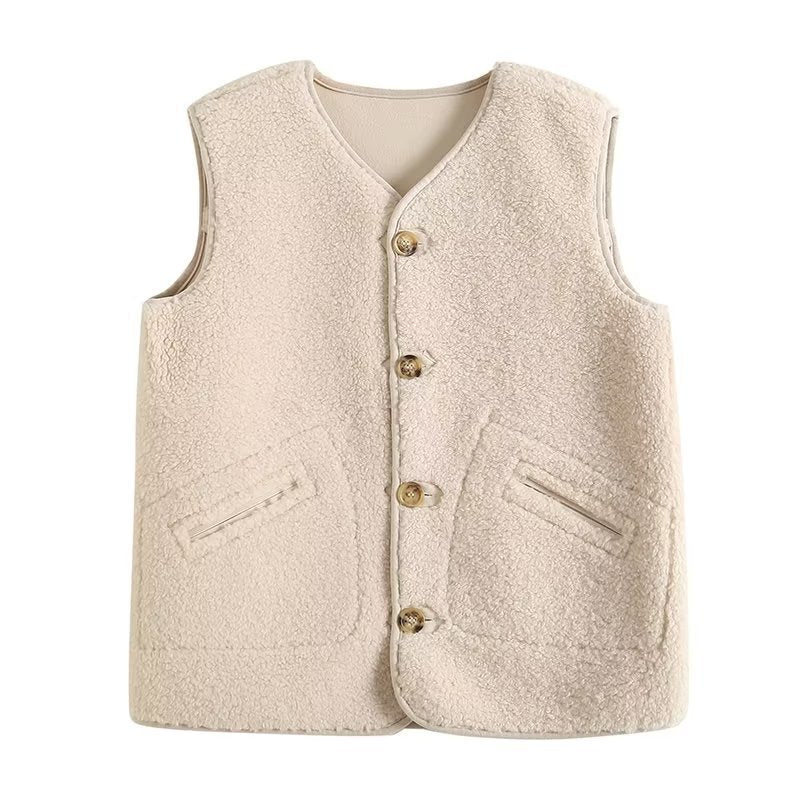 Women Vest Imitation Lamb All-Match Soft