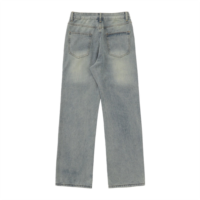 Men Jeans Stitching Edging Loose All-Match
