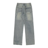 Men Jeans Stitching Edging Loose All-Match