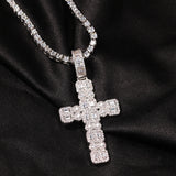 Jewelry Gold Plated Zircon Cross Pendant Necklace Crosses Spectrum St. Valentine's