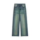 Men Jeans Spray Painting Loose Casual Scratch