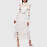 Bohemian Dress Socialite Bell Sleeve Hollow Thin Dress
