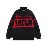 Men Cotton Padded Jacket Coat Embroidered Quilted Baseball Uniform Jacket Men's Autumn and Winter Loose Casual Cotton-Padded Jacket