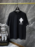 Chh Chrome Hearts T Shirts Embroidered Sanskrit Alphabet Cross Sports Loose Short Sleeve T-Shirt