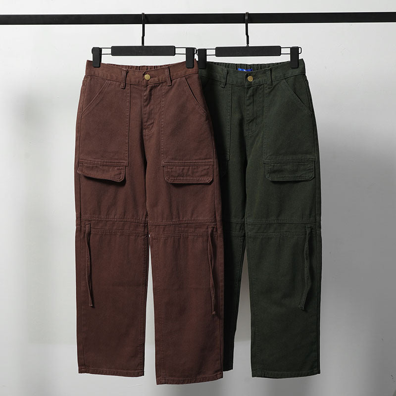Cargo Pants Solid Color Multi-Pocket Mechanical Style Overalls