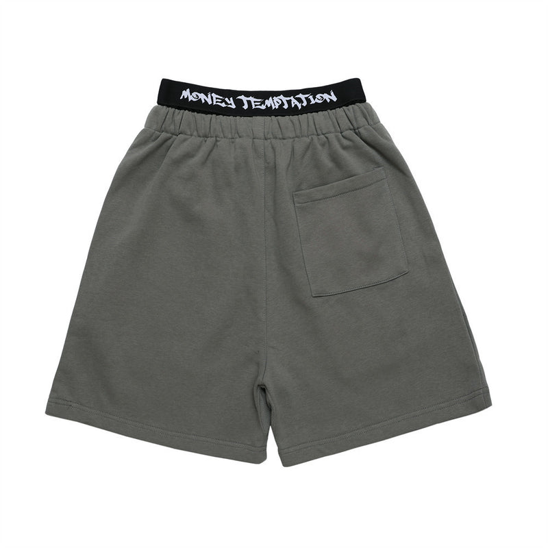 Men Shorts Fake Two-Piece Casual Shorts Men's Loose Embroidery