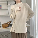 Women Pullover Sweater Button Knit Warm Shirt