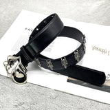 Chh Chrome Heart Belt Big Tongue Buckle Lychee Pattern