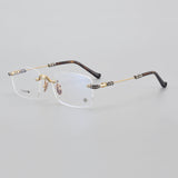 CHH Chrome Hearts Glasses Frameless Pure Titanium Glasses Frame Personalized Business