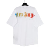 Palm Angle T Shirts Colorful Letter Logo Printing