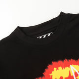 Denim Tears T Shirts Flame Wood Cotton Printed Loose Short Sleeve T-shirt