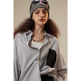 Unisex Shirt Stripe Cardigan Top