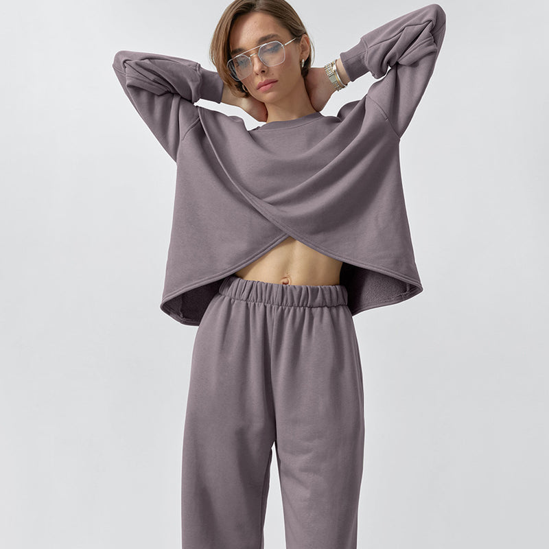 Women Co-Ords Autumn and Winter Knitting Sweatshirt Casual Pants