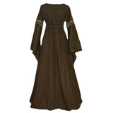 Betty Draper Valentine's Day Dress Long Sleeve Flared Sleeves Lace-up Long Dress