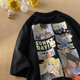 Men T Shirt Cartoon Large Size Loose