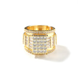 Rings Hip Hop Square Ring Copper Zircon Adjustable St. Valentine's Spectrum