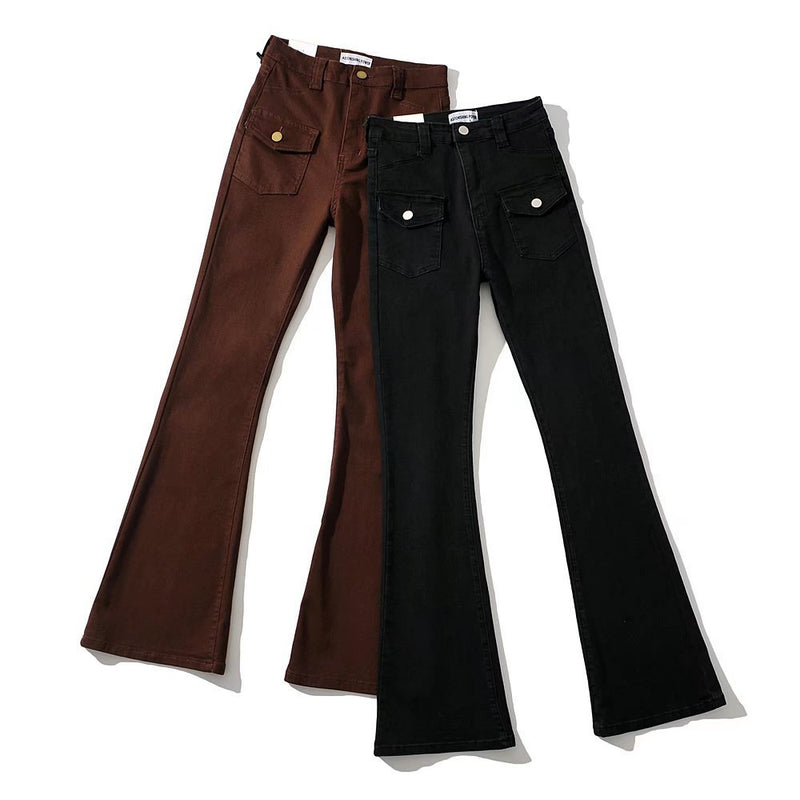 Women Jeans Bell-Bottom Pants Stretch Slim Fit