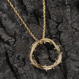 Jewelry Vintage Thorns Crown Pendant Necklace Copper with Zircon Hip Hop St. Valentine's Spectrum