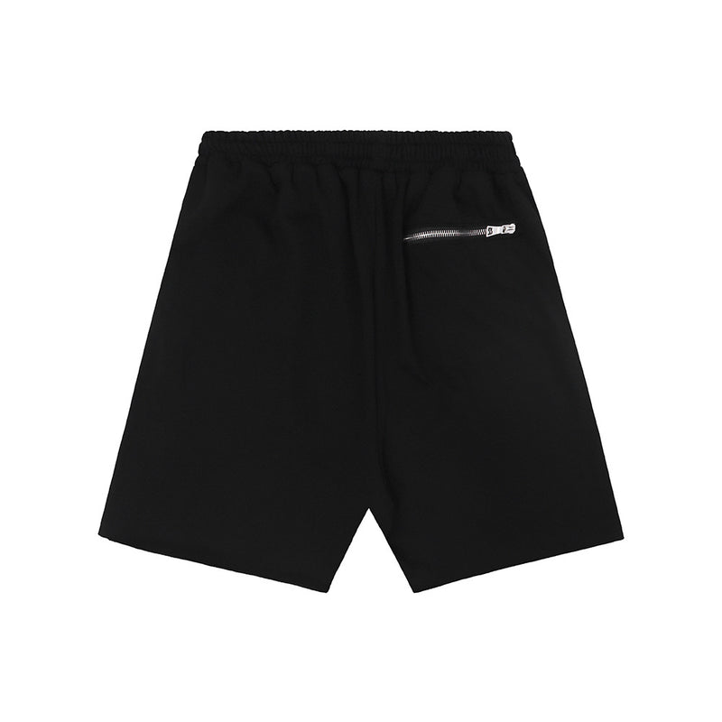 Men Shorts Summer Solid Color Leisure Loose Drawstring Sports