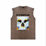 Purple Brand Distressed Tank T Shirts Distressed Sleeveless T-shirt Vest