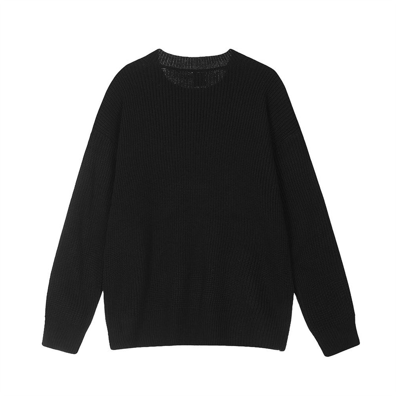Men Sweater Zipper Stitching Embroidery Letter Sweater