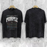 Purple Brand Distressed T Shirts Short Sleeve