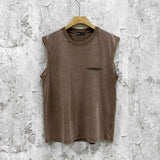 Purple Brand Distressed Tank T Shirts Distressed Sleeveless T-shirt Vest