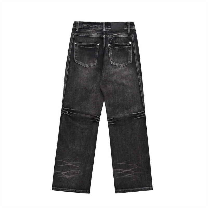Men Jeans Personality Distressed Stitching