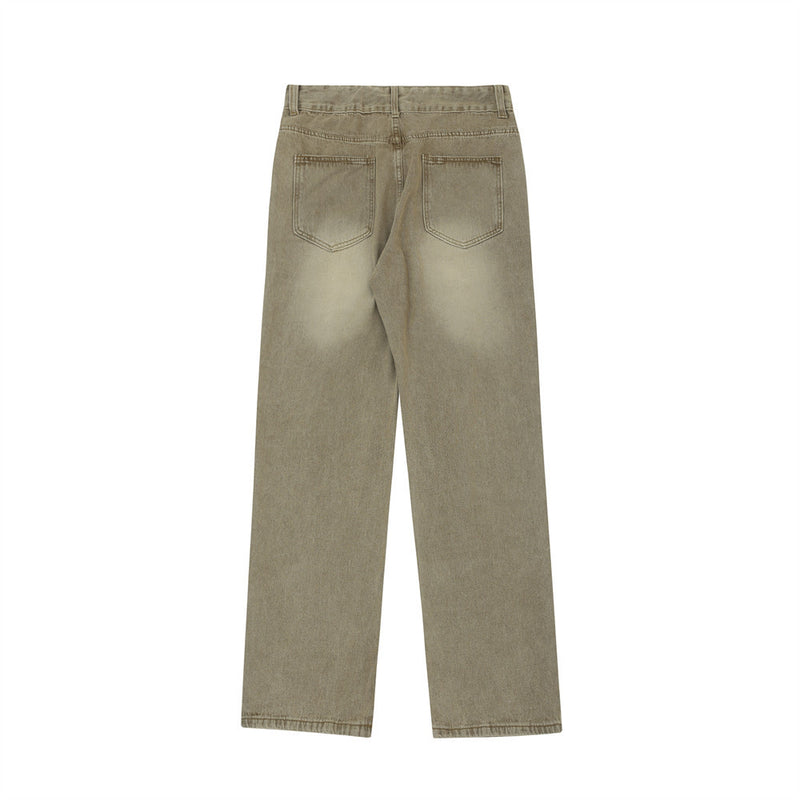 Men Jeans Retro Distressed Loose Casual
