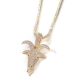 Jewelry Copper Zircon Goat Animal Men's Pendant Fashion Animal St. Valentine's Spectrum