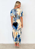 Women Dress Sexy Vitality Color Slit Dress