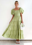 Women Dress 2 US Puff Sleeves for Holiday Show Thin and Long