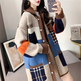 Women Knitted Cardigan Loose Casual College Style Sweater