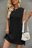 Women Pullover Sweater Knitted Dress Fashionable with Side-Slit Dress Female