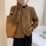 Women Knitted Cardigan Retro Loose Knitted Cardigan