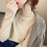 Women Pullover Sweater Loose Solid Color Sweater