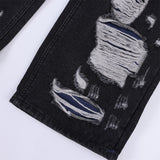Men Jeans Hole & Patch Punk Hip Hop Loose Cool