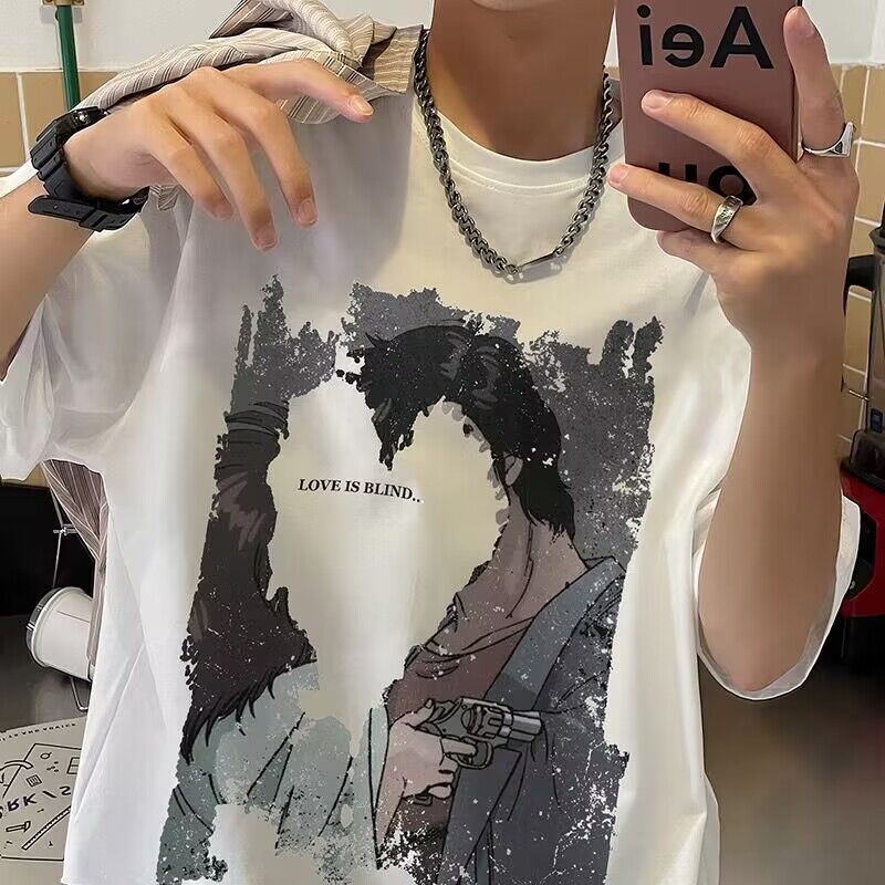 Men T Shirt Loose All-Match Summer