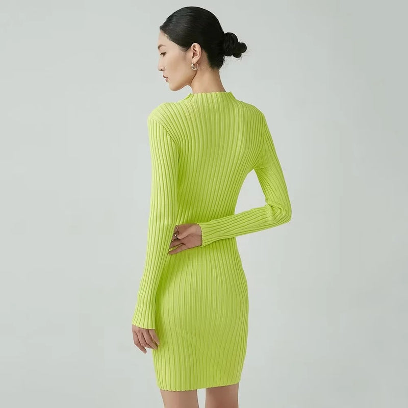 Women Dresses Sexy Fake Two-Piece V-neck Dress