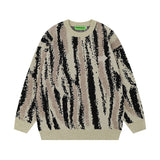 Women Sweater Contrast Color Jacquard Knitted Couple Sweater