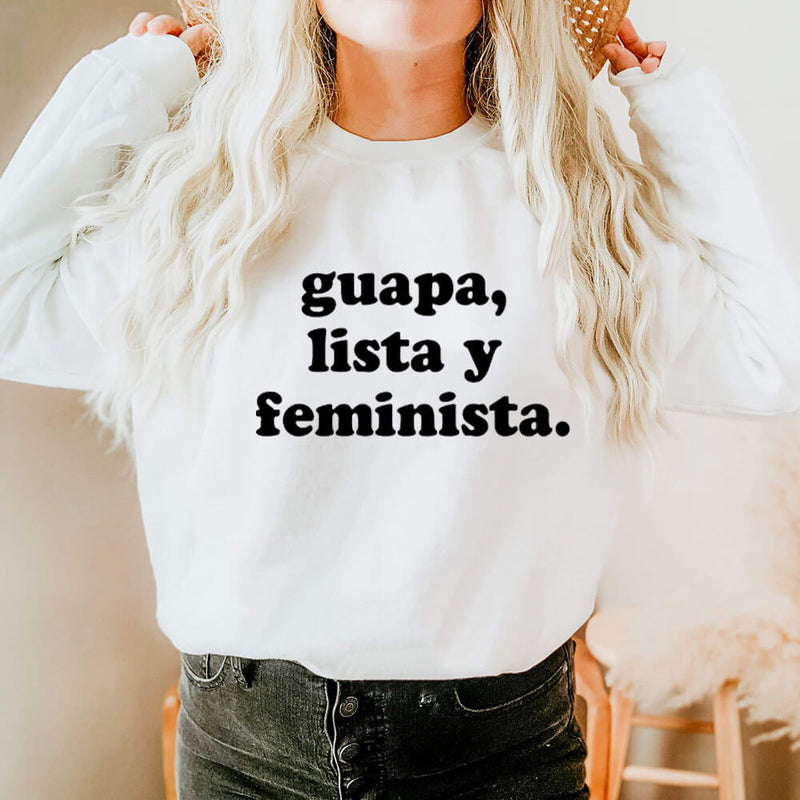 Guapa Lista Y Feminist Spanish Print Cotton Women's Sweatshirt