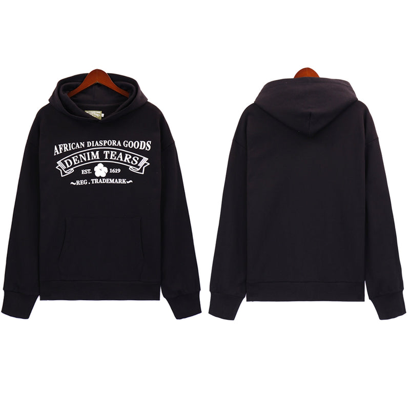 Denim Tears Hoodie & Sweatpants 2 Piece Set Kapok Letter Hooded Sweater Trousers Sports Suit