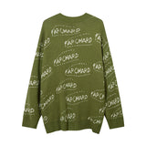 Women Sweater Full Printed Knitted Sweater Loose Cardigan